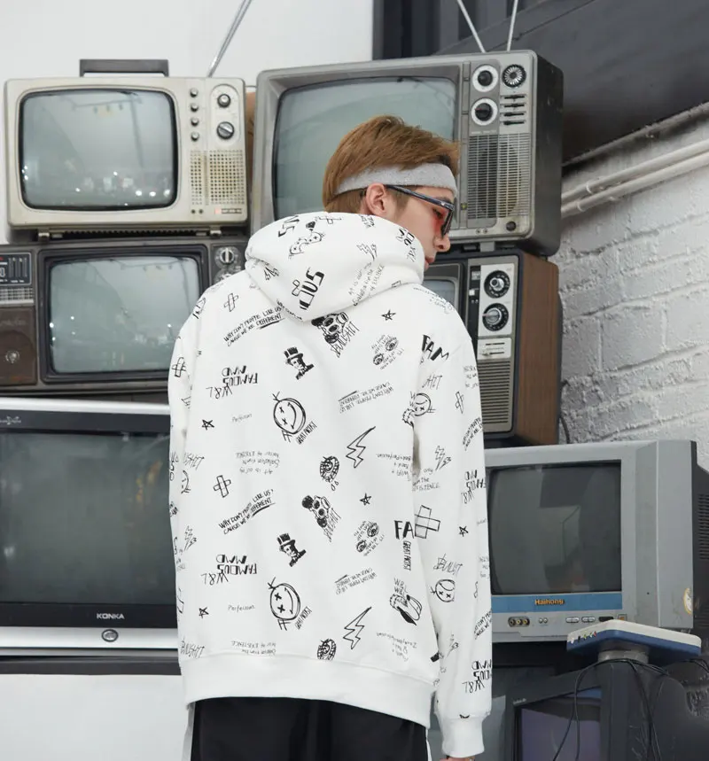 Graffiti Pullover Fleece Hoodies 2