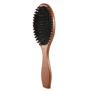 

Natural Boar Bristle Hair Brush Comb Massage Scalp Anti-static Hair Brush Beech Wooden Handle Hairdressing Barber Tool