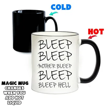 

Bleep Bleep Magic Mug Swearing Funny Banter Colour Changing Mug