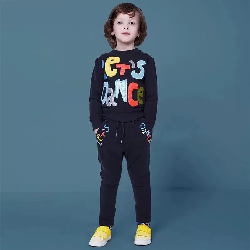 

New Children's Set for Spring Autumn Baby Boy Sweaters Cotton Suit Hoodies Boys and Girls Long Sleeve Casual Two-pieces Clothes