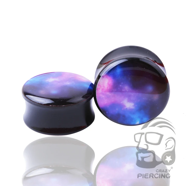 

Top Quality Outer Space Ear Piercing Jewelry Saddle Plug Acrylic Ear Tunnel Gauge Expander Body