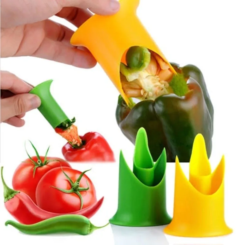 

2 Pcs/set Pepper Chili Tomato Cutter Corers Slicer Fruit Vegetable Peeler Kitchen Utensil Gadget Random Color