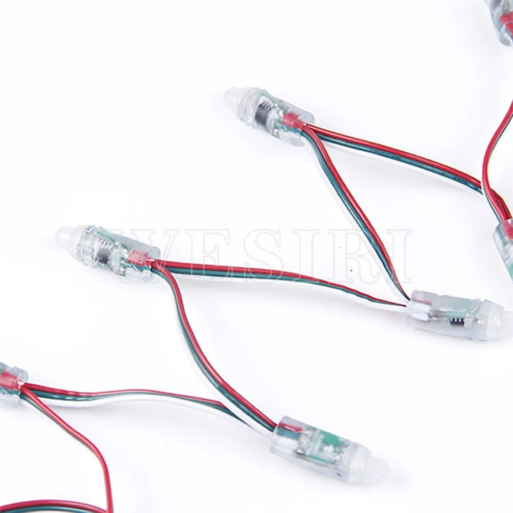 50 шт./лот 12 мм WS2811 2811 IC RGB СВЕТОДИОДНЫЕ пиксели модуль гирлянда IP68 5 В для