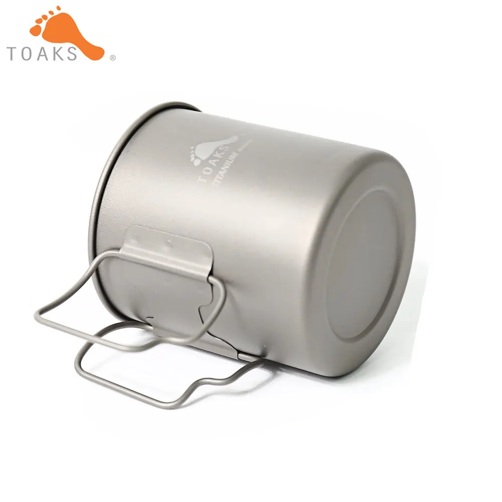 TOAKS Copa-450 puro titanio ultraligero al aire libre taza sin tapa y mango plegable Camping vajilla 450 mL 60G