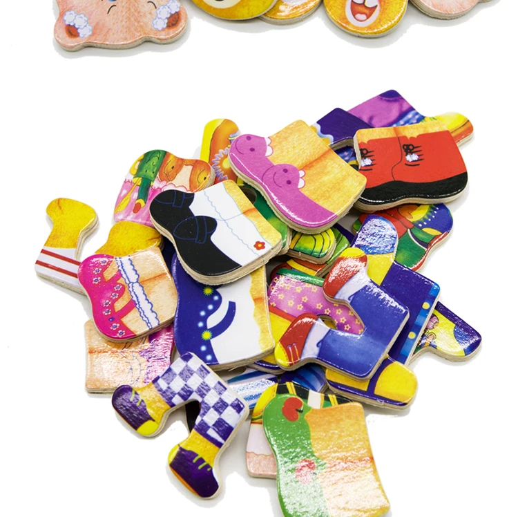 Bears Change Clothes Toy Children's Wooden Toys Educational Toys Early Childhood Dress Paired Jigsaw Puzzles Kids Birthday Gift