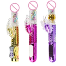 Box Packaging Double Vibrator Dildo Sex Toy Rabbit Vibrator Vagina Rotate Flexible Multifunction Massager Masturbation For Women
