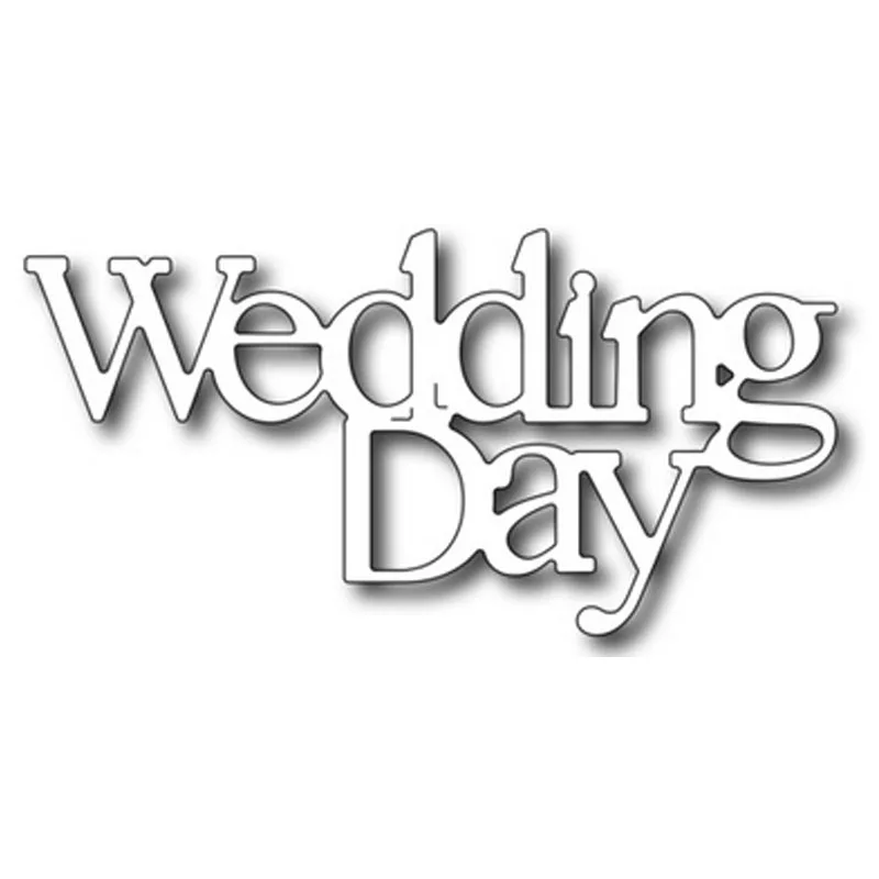 

Wedding Day words Metal Cutting Dies Scrapbooking album Emboss paper Craft Die cut Card make Stencil die Template