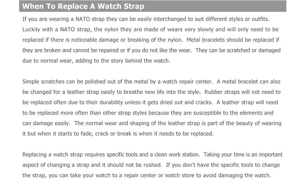 When to replace a wathc strap