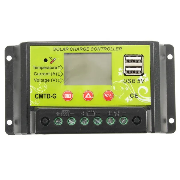 

CMTD-G2420 20A 12V/24V Solar Charge Controller with LCD Display Intelligent PWM