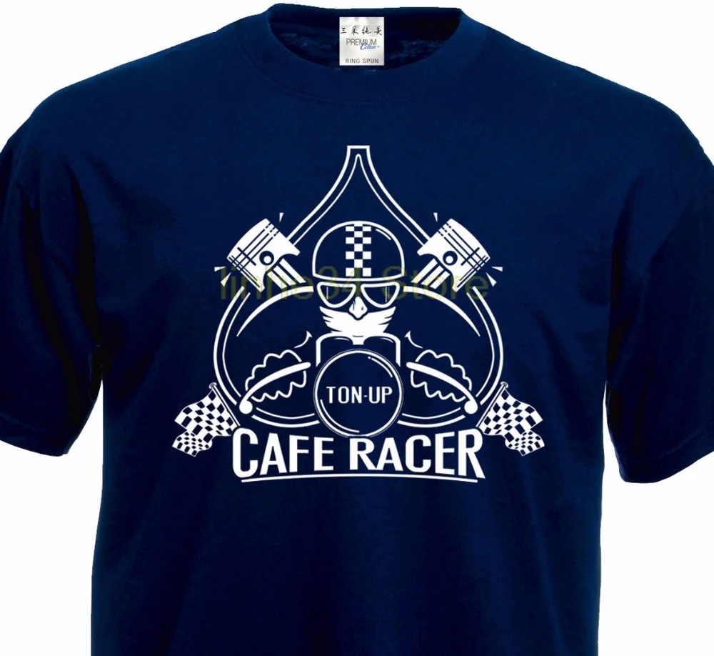 Funny T Shirt Men Casual Fitness Shirts CAFE RACER Tops O-Neck Tee Hipster Summer | Мужская одежда