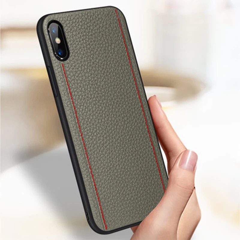 Handmade Case for iPhone XS MAX Genuine Leather Phone Cover with Soft