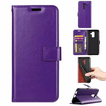 

10pcs/lot Crazy Horse Wallet Leather Case for Samsung J4 2018Eu/J6 2018 Eu/J4 2018 USA J6 2018 USA With Photo Frame Card Slots