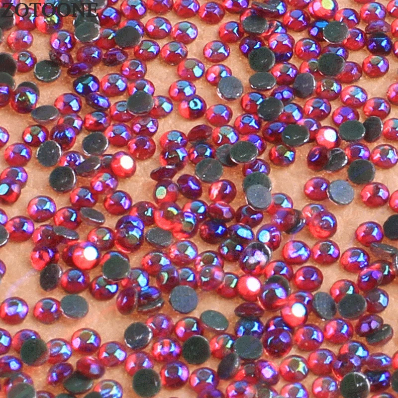 ZOTOONE Стразы с плоской задней поверхностью для горячей фиксации AB Кристальное