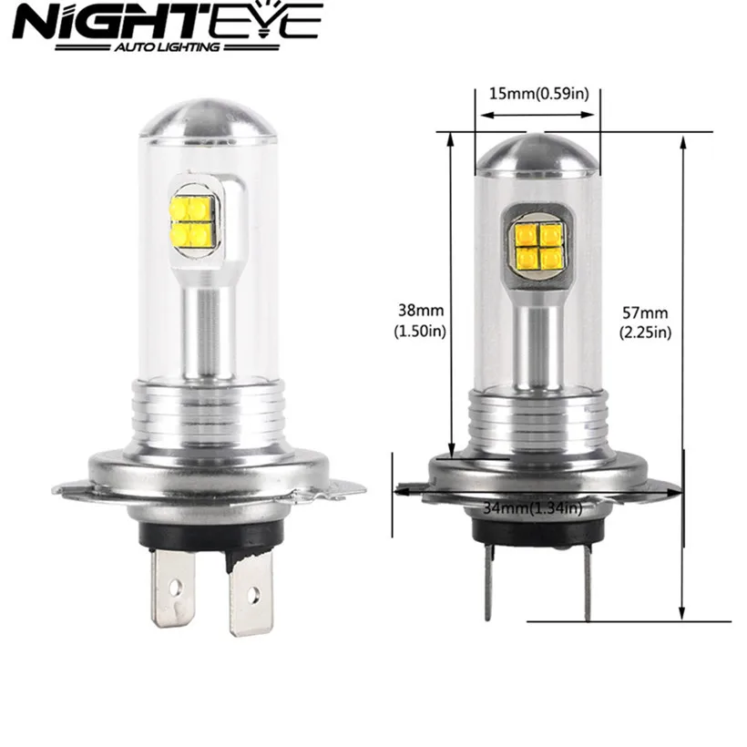 NIGHTEYE H7 LED Fog Light Bulbs With COB Chip Car LED Lights 80W 1500LM