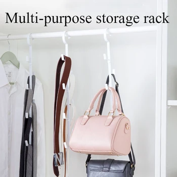 

7 Hooks Creative Bag Storage Rack Wardrobe Coat Hook Dormitory Wardrobe Multi-pylons Hanger Home Furniture