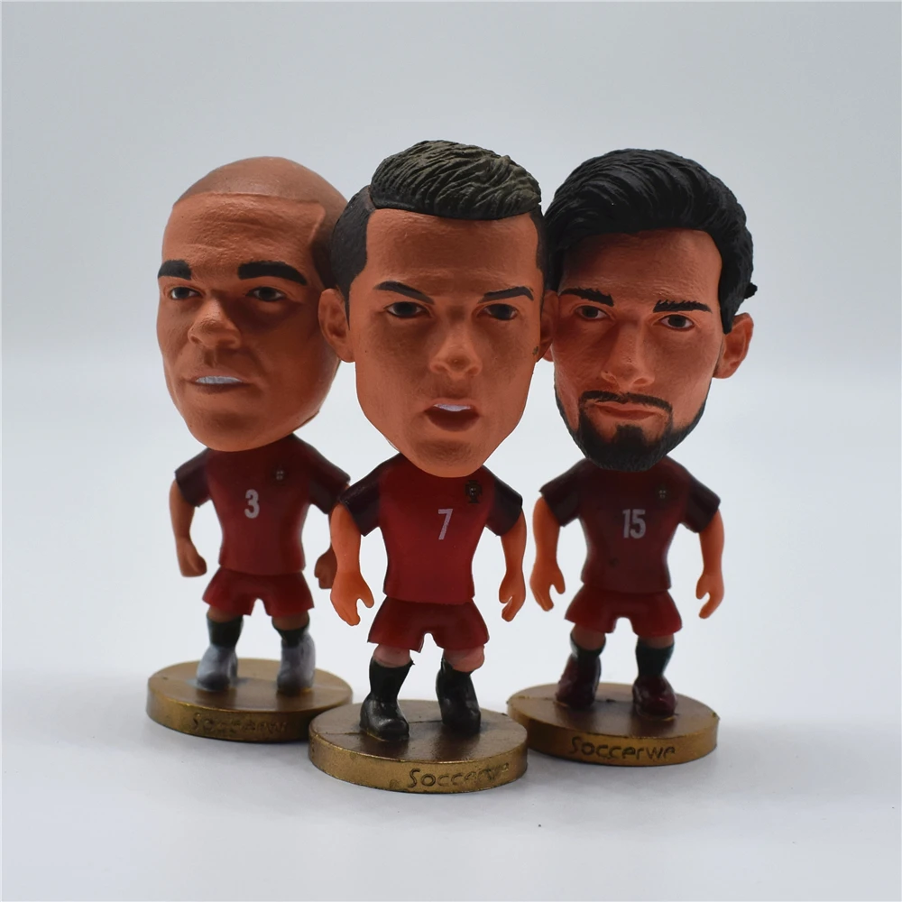 

3PC LOT Soccerwe Soccer Star Doll Portugal Andre Gomez Cristiano Ronaldo Pepe Europe Champion Collections