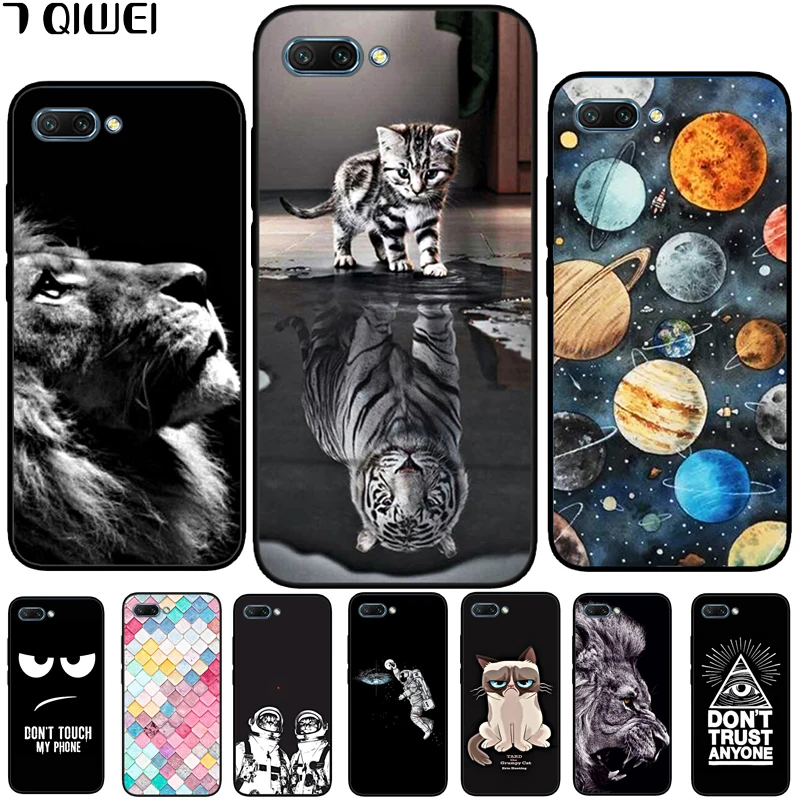

For Huawei Honor 10 Case COL-AL10 Black Silicone Back Cover For Huawei Honor 10 Honor10 Case Cool Cartoon Phone Cases Hoesje