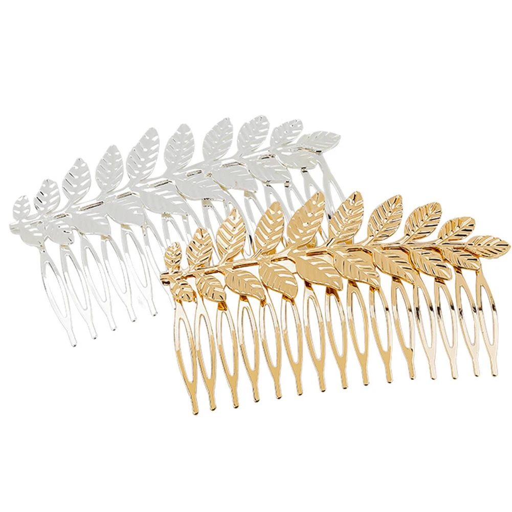 

Gift Fashion Daily Wedding Bridal Hair Accessories Portable Decoration Hair Clip Comb Infix Beautiful Metal Elegant Leaf Shaped
