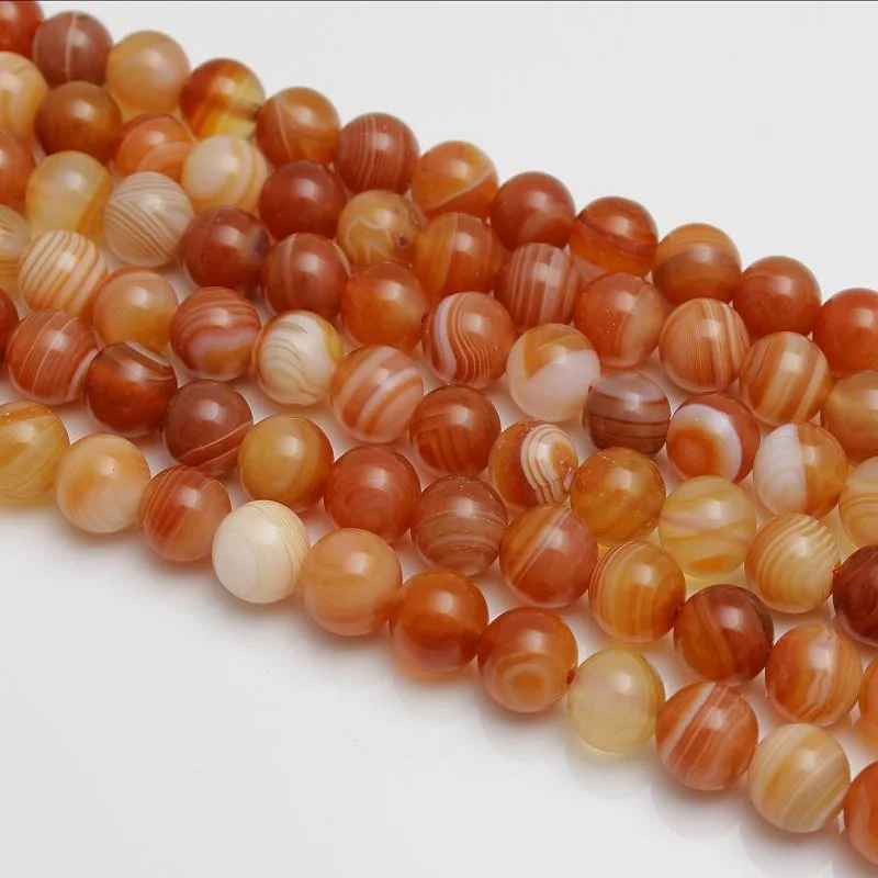 

Baihande Natural Red Stripe Agate Onyx Stone 6 8 10 12mm Round Gemstone Loose Beads For Necklace Bracelet DIY Jewelry Making