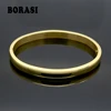 Simple Smooth Couple Jewelry Rose Gold Color Lover Bangle Plain Stainless Steel Bracelets & Bangles For Men Women Present 1