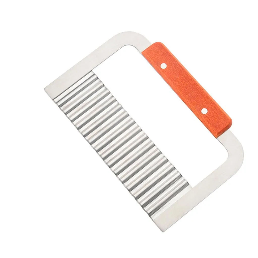 

Potato Chip Vegetable Crinkle Wavy Cutter Tool Fry Fries Hand Chipper Tool Mar#05
