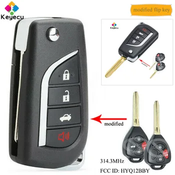 

KEYECU Modified Flip Remote Key With 4 Button 314.3MHz G/ 4D67 Chip - FOB for Toyota Rav4 Yaris Scion XB 4Runner Camry HYQ12BBY