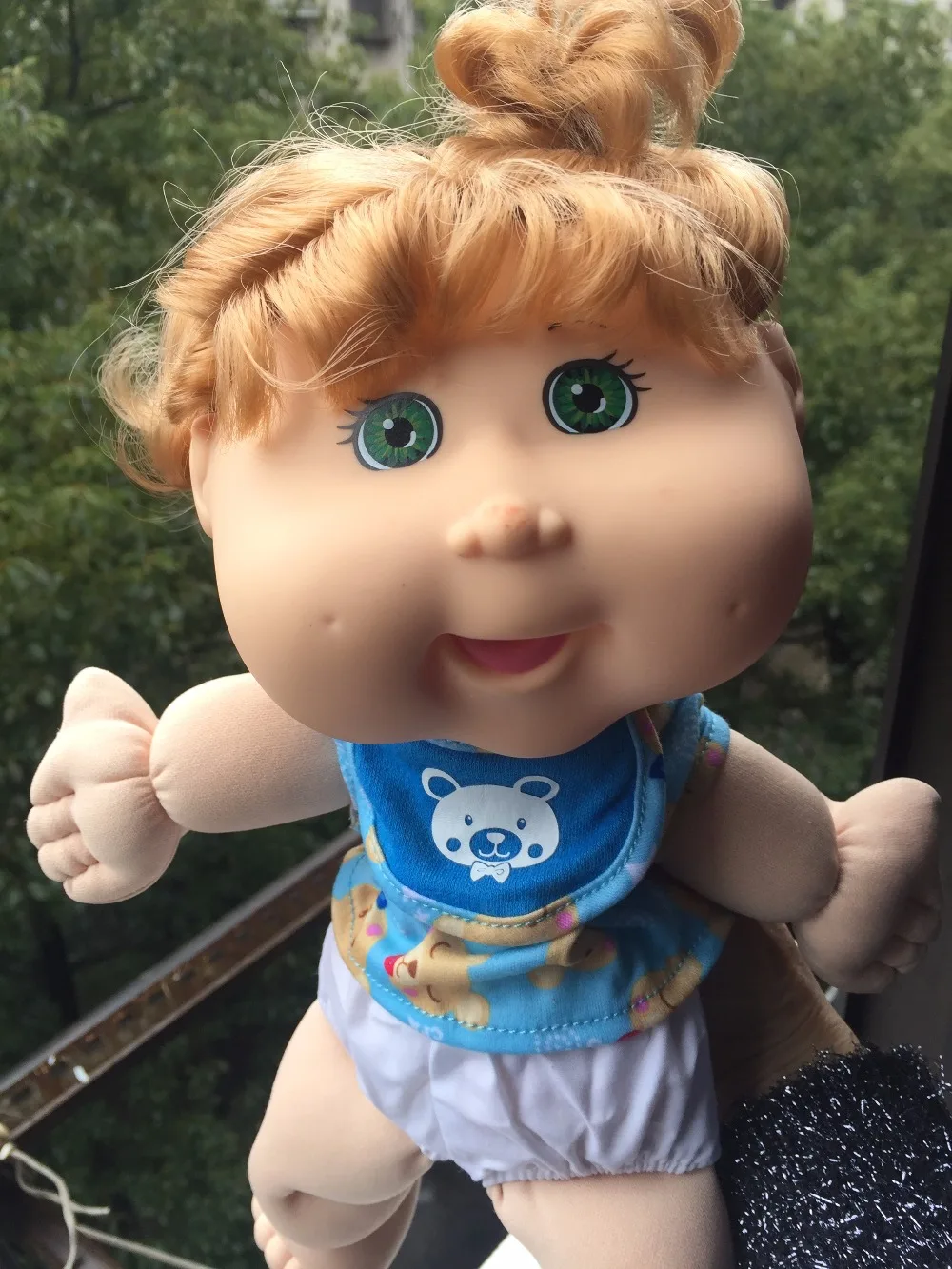 black cabbage patch doll with glasses