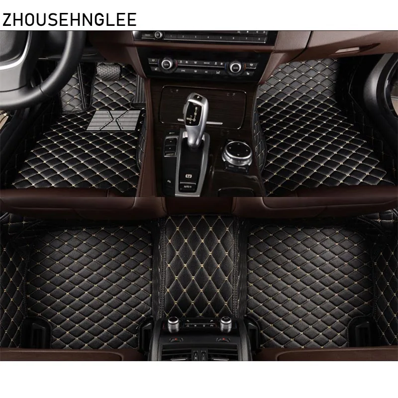 Zhoushenglee автомобильные коврики для Bmw 5 серии E34 E39 E60 E61 F07 GT F10 F11 F18 2004- изготовленный на заказ автомобильный коврик чехлы на сиденья авто - Название цвета: Single layer