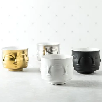 

Nordic Ceramic Face Designs Flowerpot Succulent Plant Pot Indoor Bonsai Porcelain Planters Home Garden Decor