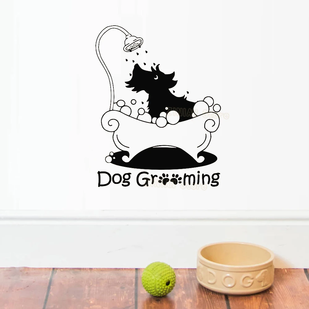 Dog Grooming Art Decal Mural Puppy Wall Stickers Kids Nursery Room