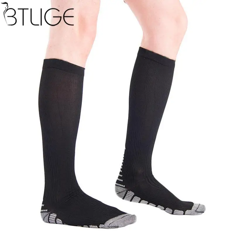 Men Leg Support Stretch Compression Socks Below Knee Socks Foot Pain ...