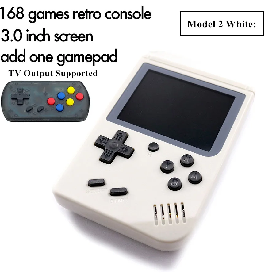 TSINGO Мини Портативный игровой плеер 32 бит встроенный 169 Классические Английские игры ретро мини игровая консоль 1000+ игры в 16 ГБ TF Карта - Цвет: White With Gamepad