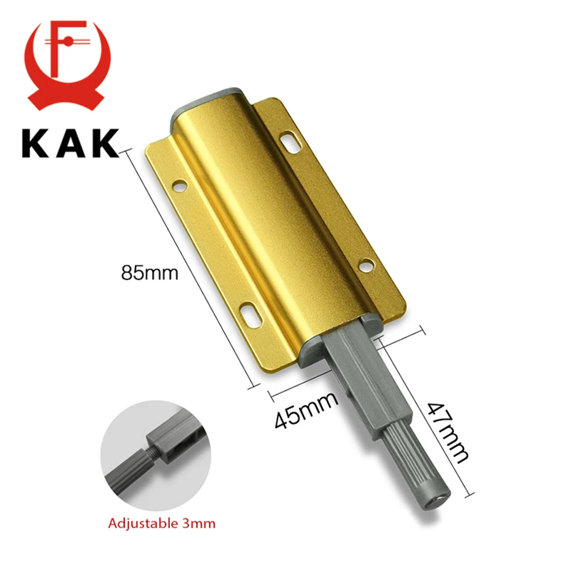 KAK-liga de alumínio Empurre para abrir as capturas do armário, porta pára, magnético, toque Stop, cozinha, armário invisível puxa, hardware do armário