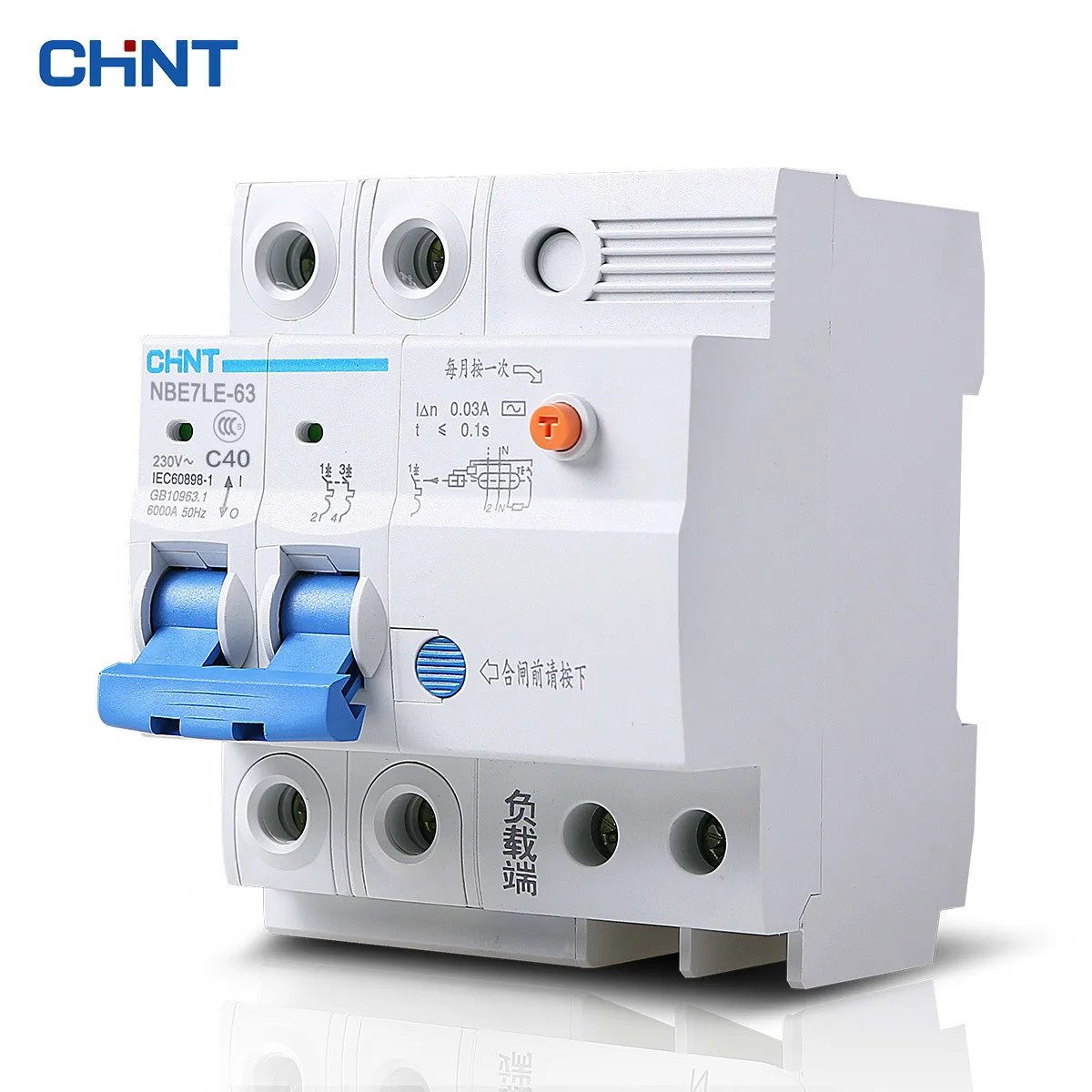 

CHNT 2P 40A Miniature Circuit Breaker Household Type C Air Switch Moulded Case Circuit Breaker