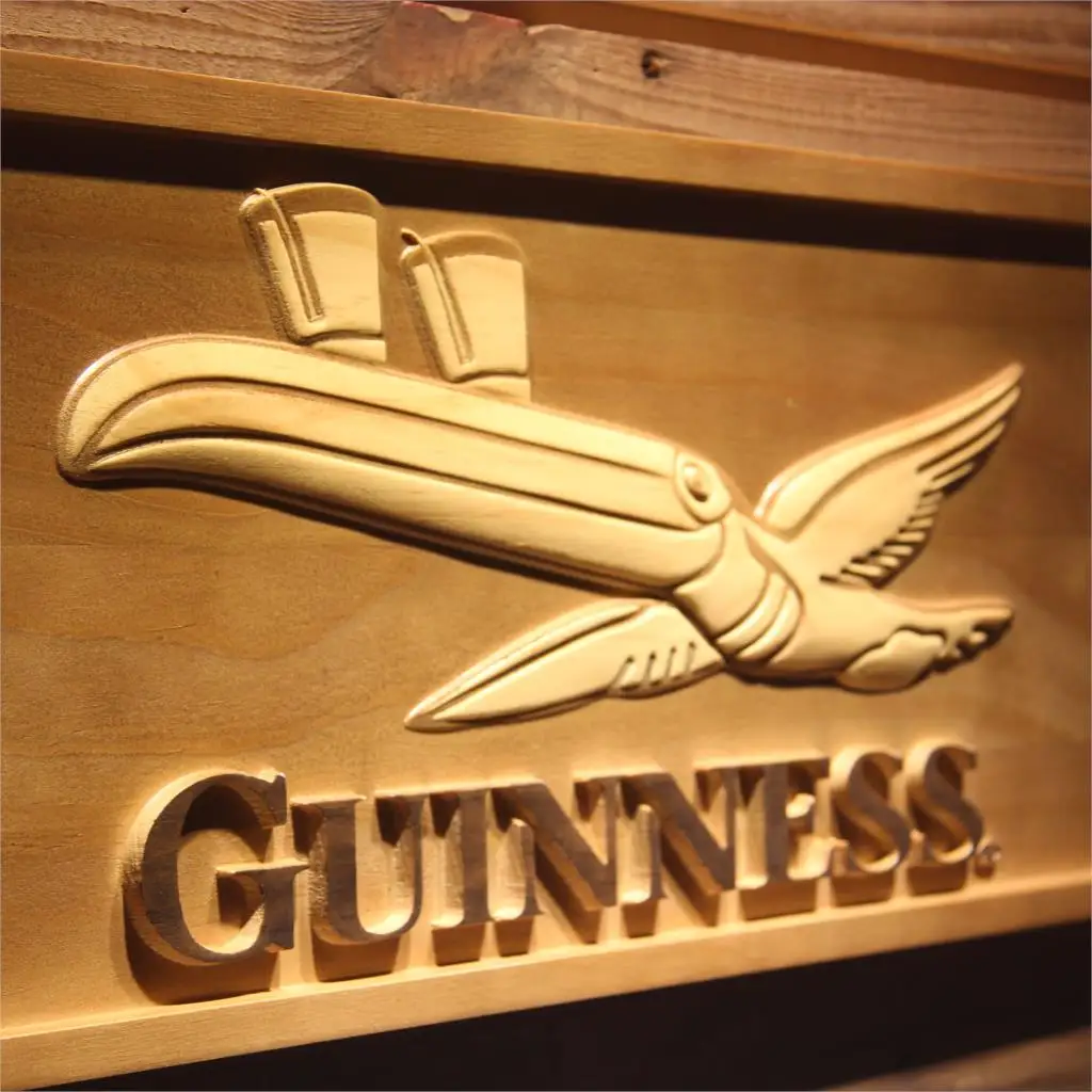 Guinness Toucan пиво 3D деревянный знак