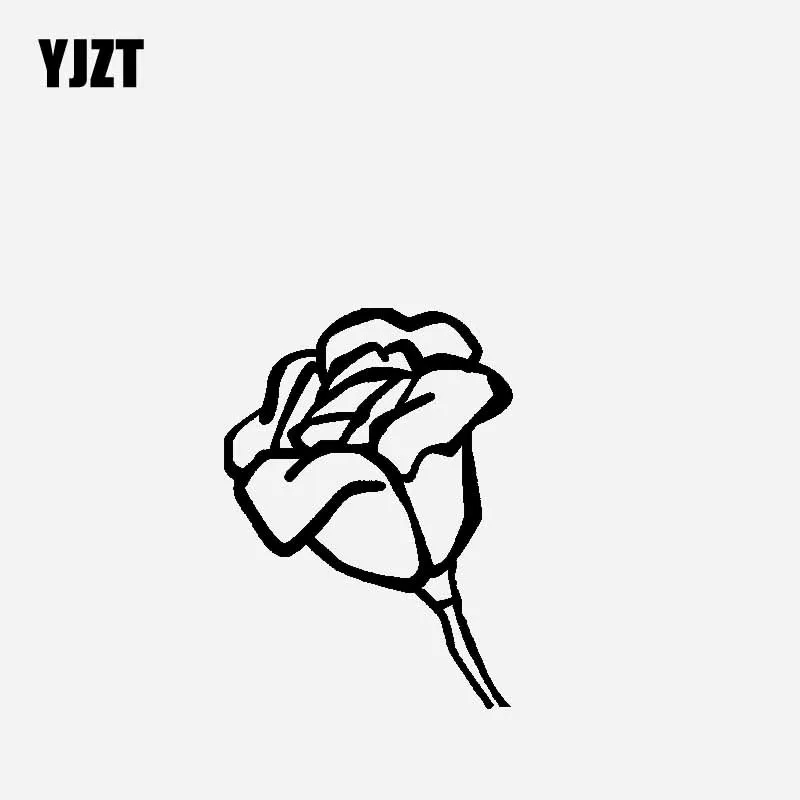 YJZT 10.5CM*14.6CM Car Sticker Vinyl Decal Rose Creative Design Black/Silver C23-0633 | Автомобили и мотоциклы