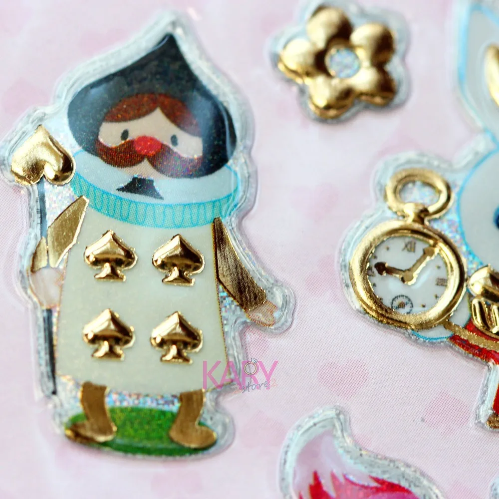 

Princess Prince Queen Poker Guards Crown Key Scrapbooking Gold Shiny Sparkle Undulate Stickers Emoji Toys Reward Kids Children