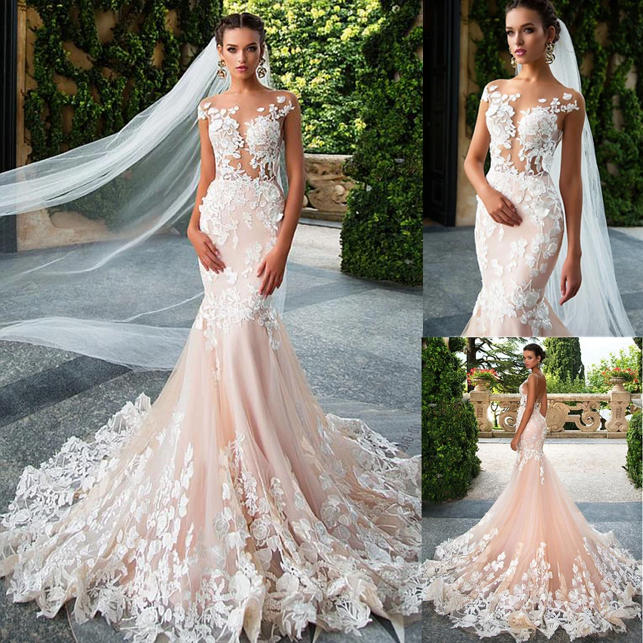 jeweled mermaid wedding dress