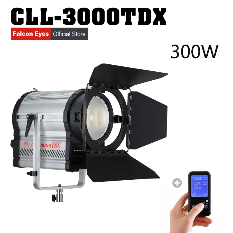 

Falconeyes Led Fresnel Light 300W Bi-Color Adjustable Focal Length Outdoor Photography Studio Lamp With a Gift of Remote Control