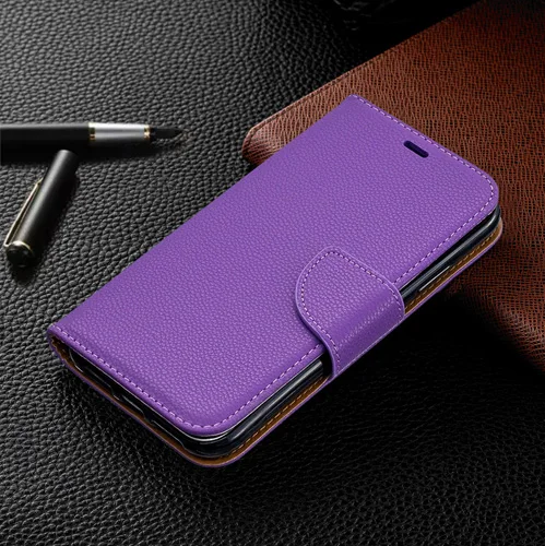 Purple Litchi кожаный чехол-книжка для huawei Honor 9X Pro 20 Lite 10i 10 LITE 9 lite чехол-кошелек Honor 8A 8S 8C 7A PRO 7C 7S Чехол-книжка - Цвет: Purple