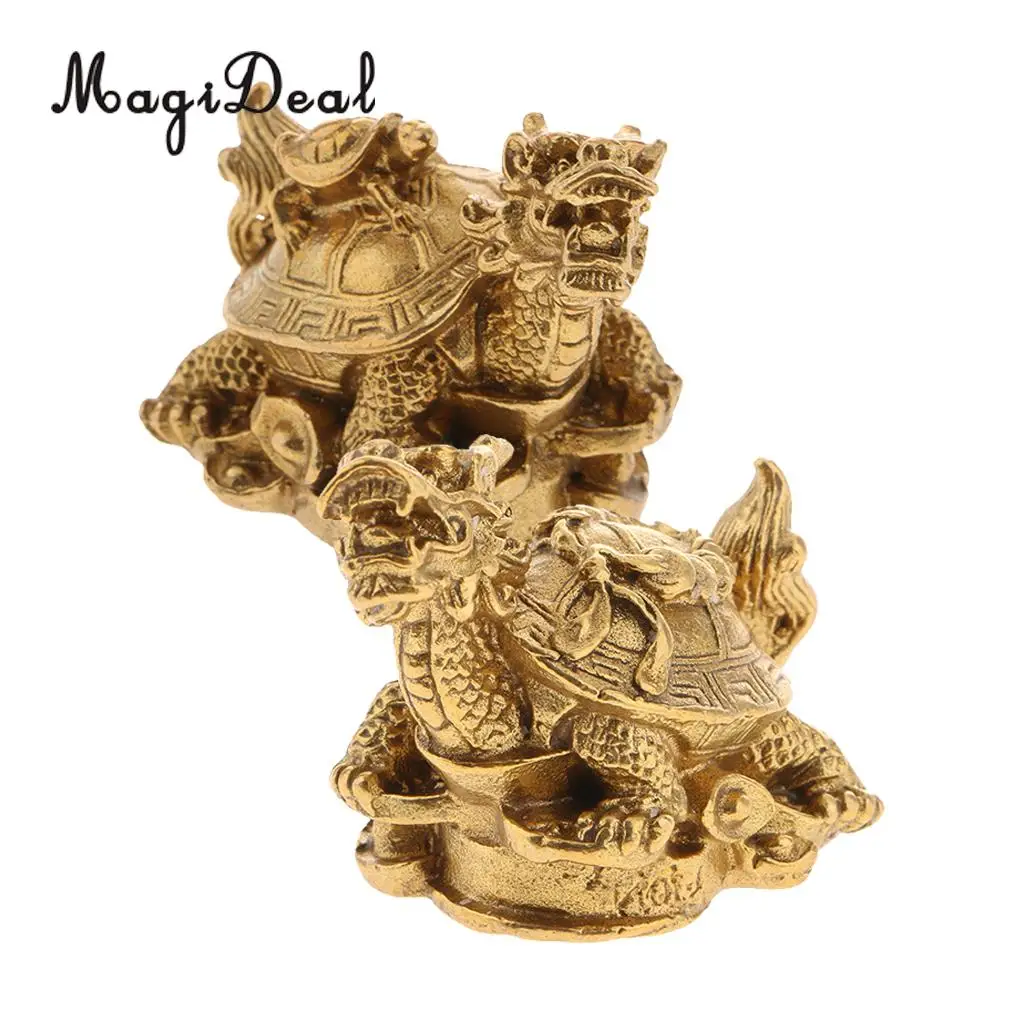 Feng Shui Wealth Prosperity Dragon Turtle Statue Lucky Wealth Ancient Coins Housewarming Congratulatory Gift