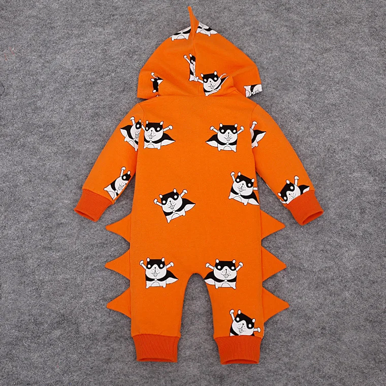Otoño con capucha mamelucos del bebé 3 colores Fox naranja de algodón de manga larga bebé recién nacido monos Bebe ropa de niño