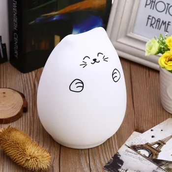 

Premium 7 Colors Cat LED Children Animal Night Light Silicone Soft Cartoon Baby Nursery Lamp Breathing LED Night Light WITH USB