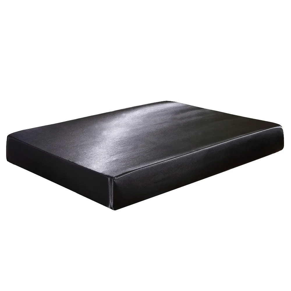  Satin Silk Fitted Sheet On Elastic Solid Color Mattress Protector Bed Sheets On Elastic Band Drap H