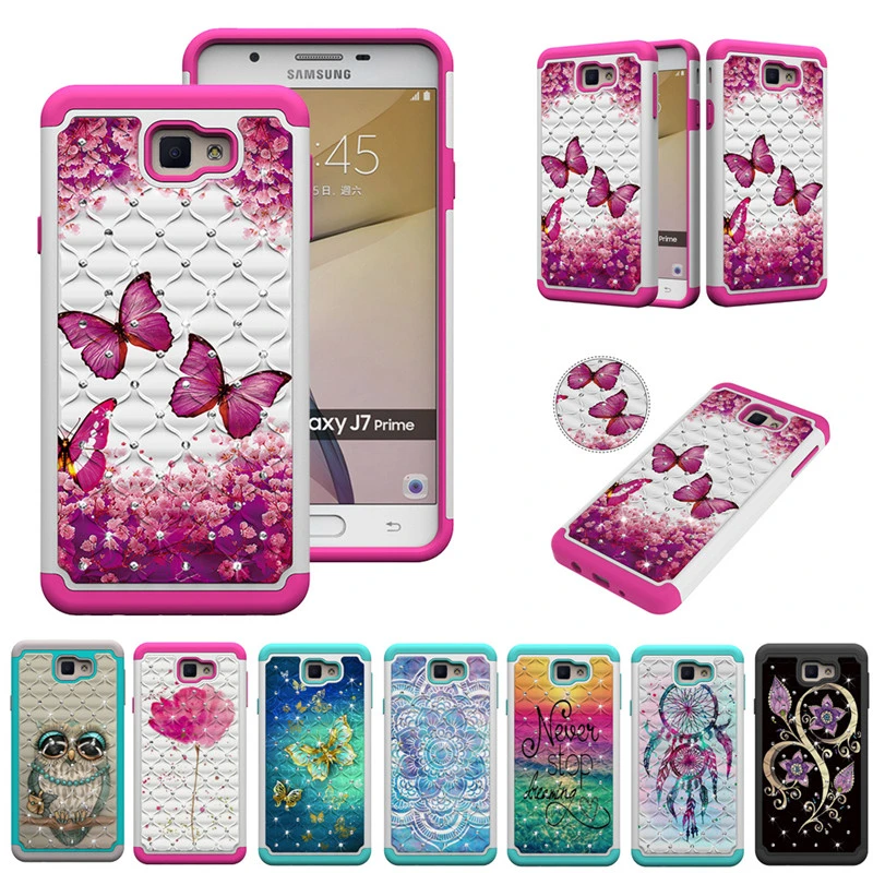 Brillo ostentoso TPU funda para Samsung Galaxy Prime cubierta J7 Perx J7 Sky Pro 2 en 1 suave silicona y PC protección completa Funda teléfono| Fundas antigolpes para teléfono| - AliExpress