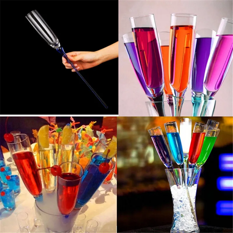 Длинные ноги креативные пляжные стеклянные цветные бокалы для шампанского набор