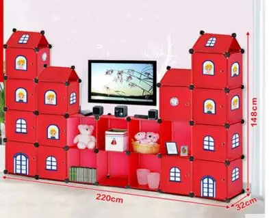 Simple modular living room TV receiver cabinet. Sorting cabinets. Plastic assembly cabinet