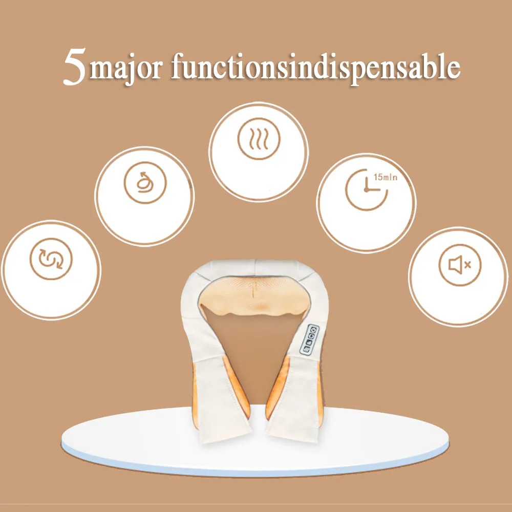 Электрический нагрев шеи накидка-массажер автомобиль шиацу дома инфракрасная разминающая терапия Боль плечо спина расслабляющий массаж тела