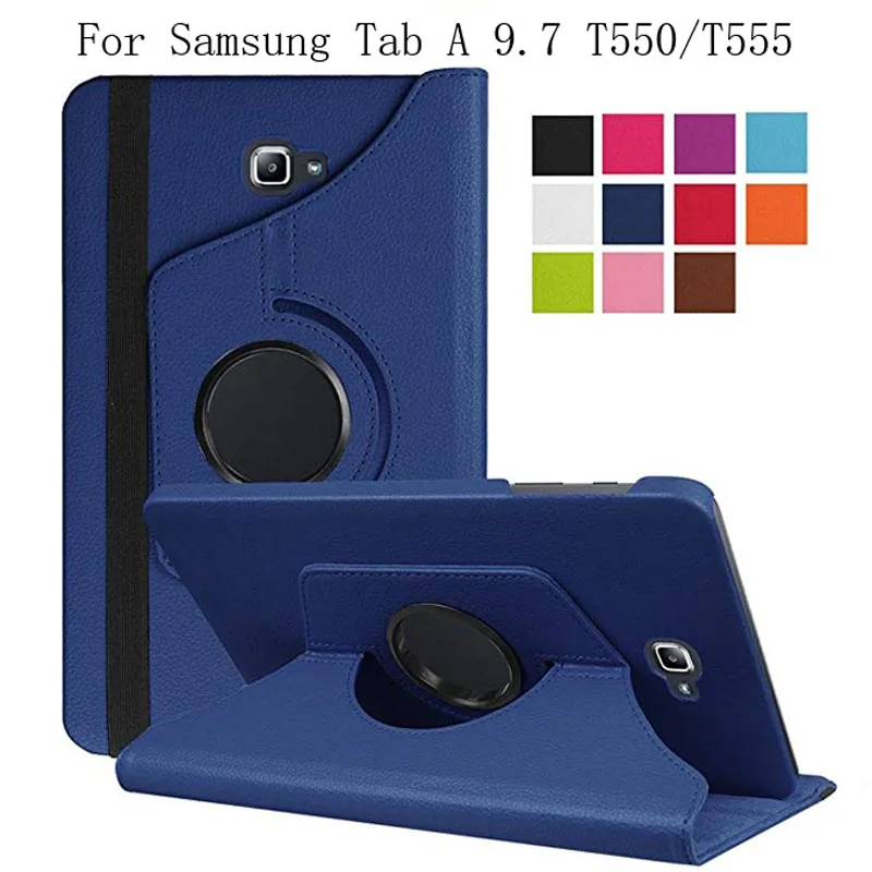 

360 Degree Rotating Smart Case For Samsung Galaxy Tab A 9.7 T550 T555 Coque Funda PU Leather Flip Stand Tablet Cover