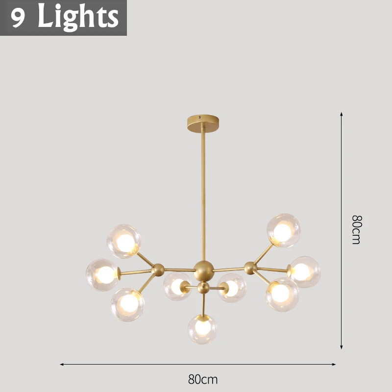 Новая светодиодная Люстра для гостиной спальни kitchern домашняя люстра современная светодиодная потолочная люстра лампа освещение люстра - Цвет абажура: Gold 9 lights